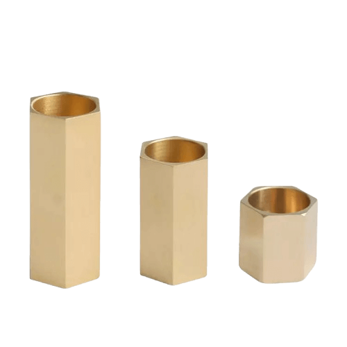 BRASS SET OF 3 MODERN CANDLE HOLDER